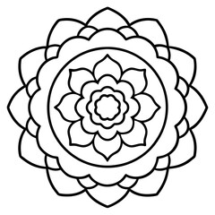 Ranunculus Flower Mandala Art Vector