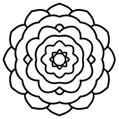 Ranunculus Flower Mandala Art Vector