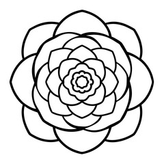 Ranunculus Flower Mandala Art Vector
