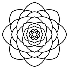 Ranunculus Flower Mandala Art Vector