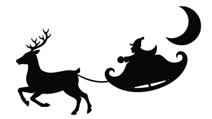 Reindeer Pulling Santa's Sleigh