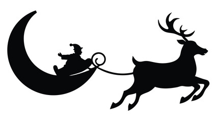 Reindeer Pulling Santa's Sleigh