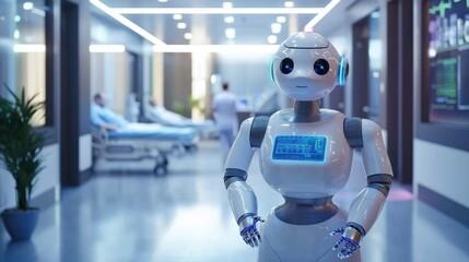 Advanced Robot Assisting Patients in a Futuristic Healthcare Environment with Modern Technology