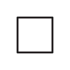 Square icon vector sign and symbol isolated on white background, Square logo concept, outline symbol, linear sign
