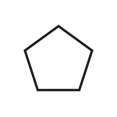 Geometric shapes, pentagon icon. Simple line, outline 3d figures icons for ui and ux, website or mobile application