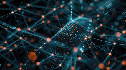 Explore an abstract representation of weights and parameters within a network. This image illustrates digital connections and data visualization in modern technology.