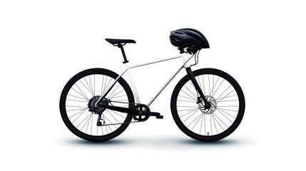 Fototapeta premium A clean design of a bicycle and helmet, representing an eco-friendly and active lifestyle. Bicycle and helmet vector.