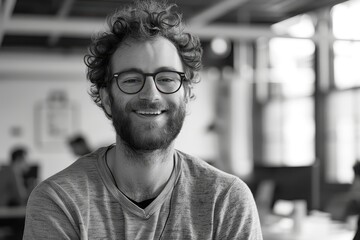 Creative professional engaged in brainstorming session in a collaborative workspace surrounded by project notes and sketches during a workday
