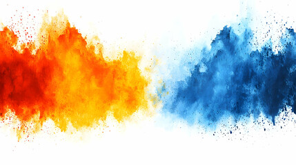 A vibrant explosion of orange and blue colors creating a dynamic visual contrast.