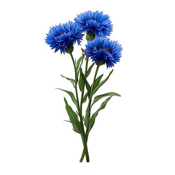 bouquet of flowers cornflowers on transparent background. pdf