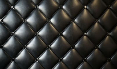 Polished Tiles arranged to create a Futuristic wall. Black, 3D Background formed from Diamond Shaped blocks.