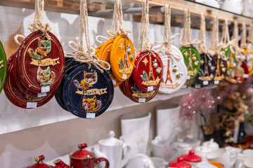 Souvenirs sold on the Montmartre Painters' Hill in Paris.