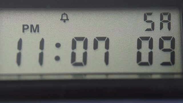 Retro Digital Watch Display With Running Digits 
