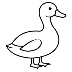 duck line art vector