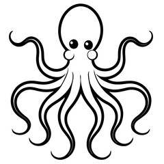 octopus line art vector