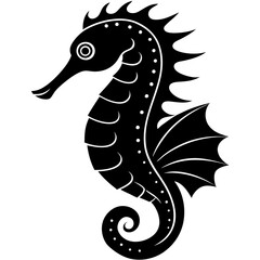 Fototapeta premium seahorse silhouette vector illustrator