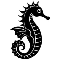 seahorse silhouette vector illustrator