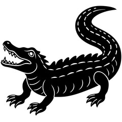 crocodile line art vector