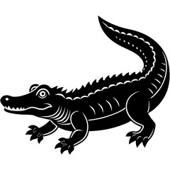 crocodile line art vector