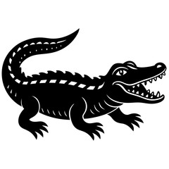 crocodile line art vector
