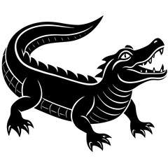 crocodile line art vector