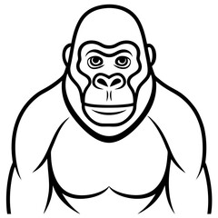 gorilla line art vector