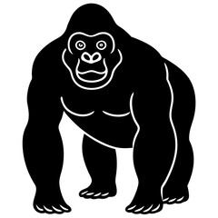 gorilla silhouette vector illustrator