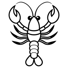 lobster line art vector