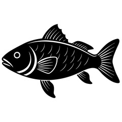 Trout fish silhouette vector illustrator