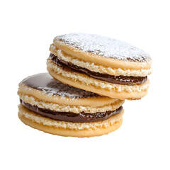 Yummy Argentine dulce de leche alfajores Isolated On Transparent Background 