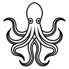 octopus line art vector