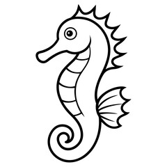 seahorse line art vector