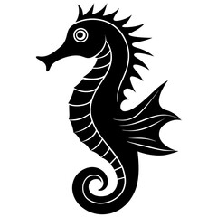 Naklejka premium seahorse silhouette vector illustrator