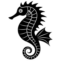 seahorse silhouette vector illustrator