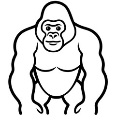 Fototapeta premium gorilla line art vector