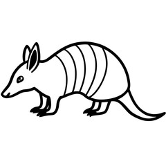 armadillo line art vector