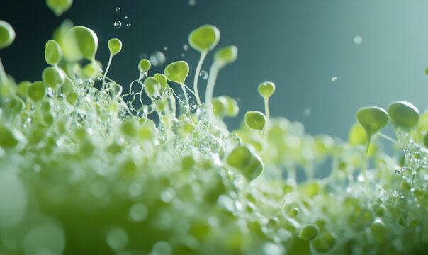 Premium Close up view of Broccoli sprouts.