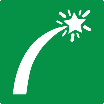Green sign survival craft distress signals. Indicates the location equipment for sending distress signals on sea vessels, lifeboats and rafts. Safety on a life raft. Attracting the attention rescuers.