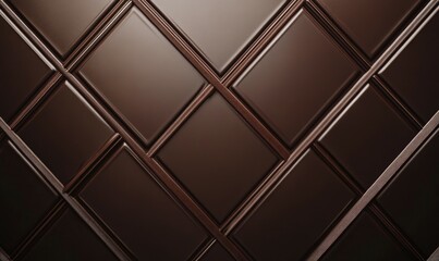 Symmetrical diamond shapes intersecting with thin lines, over a chocolate mocha background.