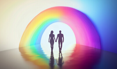 Celebrating lgbtq pride month a beautiful rainbow of equality and love in a vibrant environment