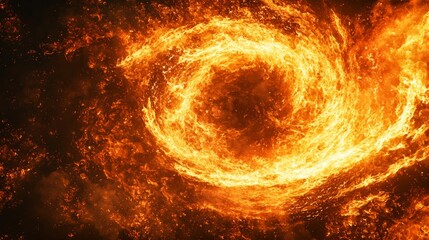 Fototapeta premium Fire swirls in a captivating display of heat and energy during a nighttime spectacle