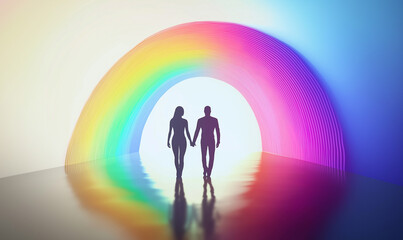 Celebrating lgbtq pride month equality and love under the rainbow digital art vibrant colors inspirational concept