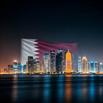 city skyline at night