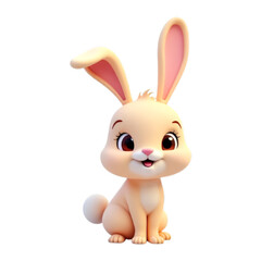 Obraz premium A playful and adorable 3D cartoon style image of a bunny