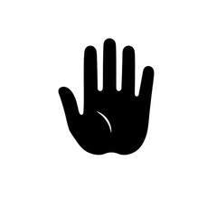 Obraz premium Black icon of high five isolated on a transparent background Minimalist flat icon, vector logo style sign clipart on a no background png