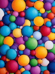 Fototapeta premium Colorful Sphere Collection - Vivid spheres, joy, abundance, playful, vibrant colors. Symbolizes happiness, creativity, and energy.