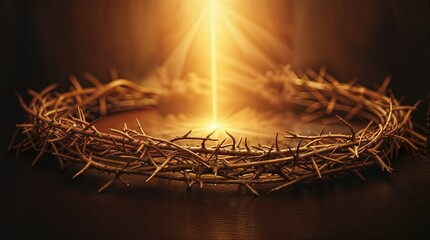 Crown of Thorns Shining with Divine Light, representing sacrifice and salvation.