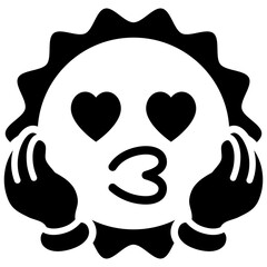 sun is adorable and playful in love representing fun summer solid or symbol icon