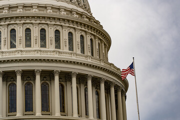 Washington DC - October 26, 2024: Clouds over the United States Capitol Building.