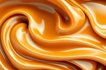 Glossy Caramel Swirl Abstract Texture Background